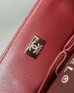 FLAP BAG 25 IN WINE CAVIAR LAMBSKIN SILVER HARDWARE - Image 9