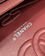 FLAP BAG 25 IN WINE CAVIAR LAMBSKIN SILVER HARDWARE - Image 8