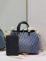 LARGE TOUJOURS 37 BLUE DENIM OBLIQUE JACQUARD - Image 4