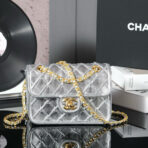 CC MINI 20 FLAP BAG METALLIZED CALFSKIN GOLD HARDWARE - Image 2