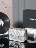 CC MINI 20 FLAP BAG METALLIZED CALFSKIN GOLD HARDWARE - Image 3