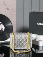 CC MINI 20 FLAP BAG METALLIZED CALFSKIN GOLD HARDWARE - Image 4