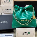 CC HOBO BAG 37 GREEN LAMBSKIN GOLD HARDWARE - Image 2