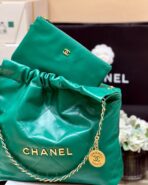 CC HOBO BAG 37 GREEN LAMBSKIN GOLD HARDWARE - Image 4