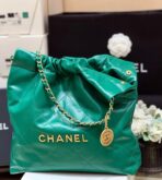 CC HOBO BAG 37 GREEN LAMBSKIN GOLD HARDWARE - Image 5