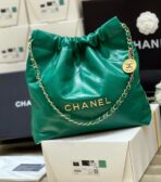 CC HOBO BAG 37 GREEN LAMBSKIN GOLD HARDWARE - Image 6