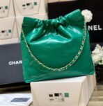 CC HOBO BAG 37 GREEN LAMBSKIN GOLD HARDWARE - Image 7