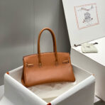HM SHOULDER BIRKIN 29CM BROWN  SILVER HARDWARE - Image 3