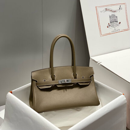 HM SHOULDER BIRKIN 29CM GRAY  SILVER HARDWARE