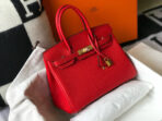 HM BIRKIN BAG 30 RED  GOLD BUCKLE - Image 3