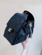 CC 25 HANDBAG IN BLACK 30 GRAINED CALFSKIN GOLD HARDWARE - Image 8
