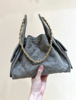 CC 25 HANDBAG IN GREY 30 SUEDE GOLD HARDWARE - Image 9
