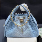 CC 25 HANDBAG IN BLUE 30 DENIM GOLD HARDWARE
