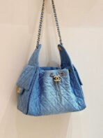 CC 25 HANDBAG IN BLUE 30 DENIM GOLD HARDWARE - Image 8