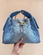 CC 25 HANDBAG IN BLUE 30 DENIM GOLD HARDWARE - Image 7