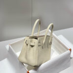 HM BIRKIN 20CM BAG MILKY WHITE   GOLD HARDWARE - Image 5