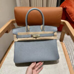 HM BIRKIN 30CM CLOUD BLUE   SILVER HARDWARE