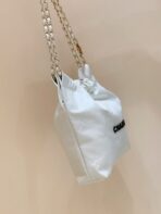 CC HOBO BAG 37 WHITE CC BLACK LAMBSKIN GOLD HARDWARE - Image 4