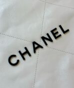 CC HOBO BAG 37 WHITE CC BLACK LAMBSKIN GOLD HARDWARE - Image 8