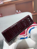 KELLY MINI 22 BORDEAUX RED CROCO-EMBOSSED GOLD BUCKLE - Image 5