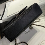 MINI FLAP BAG 14 IN BLACK GRAINED CALFSKIN GOLD HARDWARE - Image 6