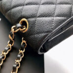 FLAP BAG 25 IN BLACK CAVIAR LEATHER GOLD HARDWARE - Image 9