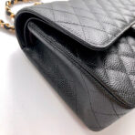 FLAP BAG 25 IN BLACK CAVIAR LEATHER GOLD HARDWARE - Image 7