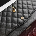 FLAP BAG 25 IN BLACK CAVIAR LEATHER GOLD HARDWARE - Image 3