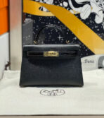 HM KELLY MINI 19 BLACK TOGO LETHER GOLD HARDWARE - Image 3