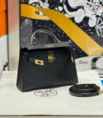HM KELLY MINI 19 BLACK TOGO LETHER GOLD HARDWARE - Image 5