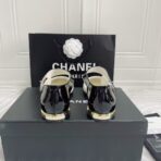 CC FLAT SANDAL IN WHITE MIX BLACK CALFSKIN - Image 9