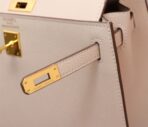 HERM Kelly 25 Cream   Gold Hardware - Image 5