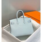 HERM Birkin 25cm Bag In Blue Brume   PHW - Image 2