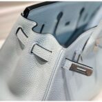 HERM Birkin 25cm Bag In Blue Brume   PHW - Image 8