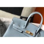 HERM Birkin 25cm Bag In Blue Lin   GHW - Image 4