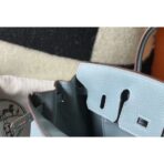 HERM Birkin 25cm Bag In Blue Lin   GHW - Image 7