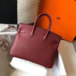 HERM Birkin 25cm Bag In Bordeaux   GHW - Image 2
