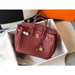 HERM Birkin 25cm Bag In Bordeaux   GHW - Image 3