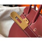 HERM Birkin 25cm Bag In Bordeaux   GHW - Image 7