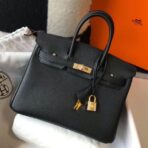 HERM Birkin 25cm Bag In Black   GHW
