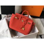 HERM Birkin 25cm Bag In Red   GHW - Image 3