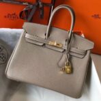 HERM Birkin 25cm Bag In Tourterelle   GHW