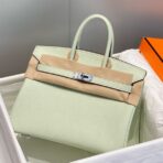 HERM Birkin 25cm Bag In Vert Fizz   PHW