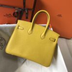 HERM Birkin 25cm Bag In Yellow   GHW - Image 3