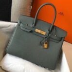 HERM Birkin 30cm Bag In Vert Amande   GHW