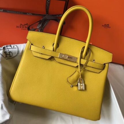 HERM Birkin 30cm Bag In Yellow   GHW