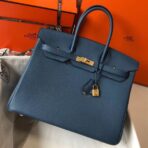 HERM Birkin 35cm Bag In Blue Agate   GHW