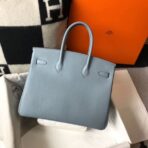 HERM Birkin 35cm Bag In Blue Lin   GHW - Image 3
