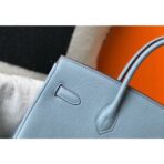 HERM Birkin 35cm Bag In Blue Lin   GHW - Image 4