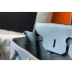 HERM Birkin 35cm Bag In Blue Lin   GHW - Image 8